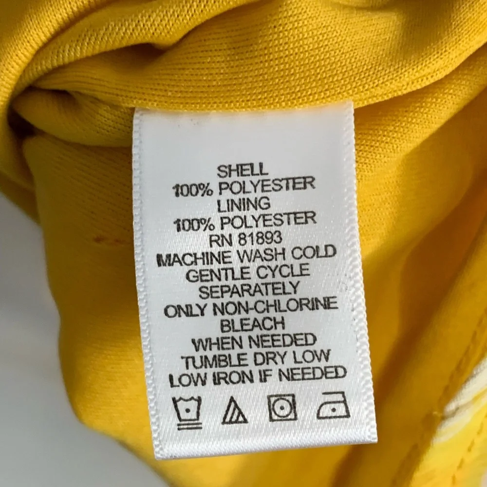 LIZ CLAIBORNE Women’s Yellow Floral Chiffon 3/4 Sleeve Blouse Shirt Size: Medium